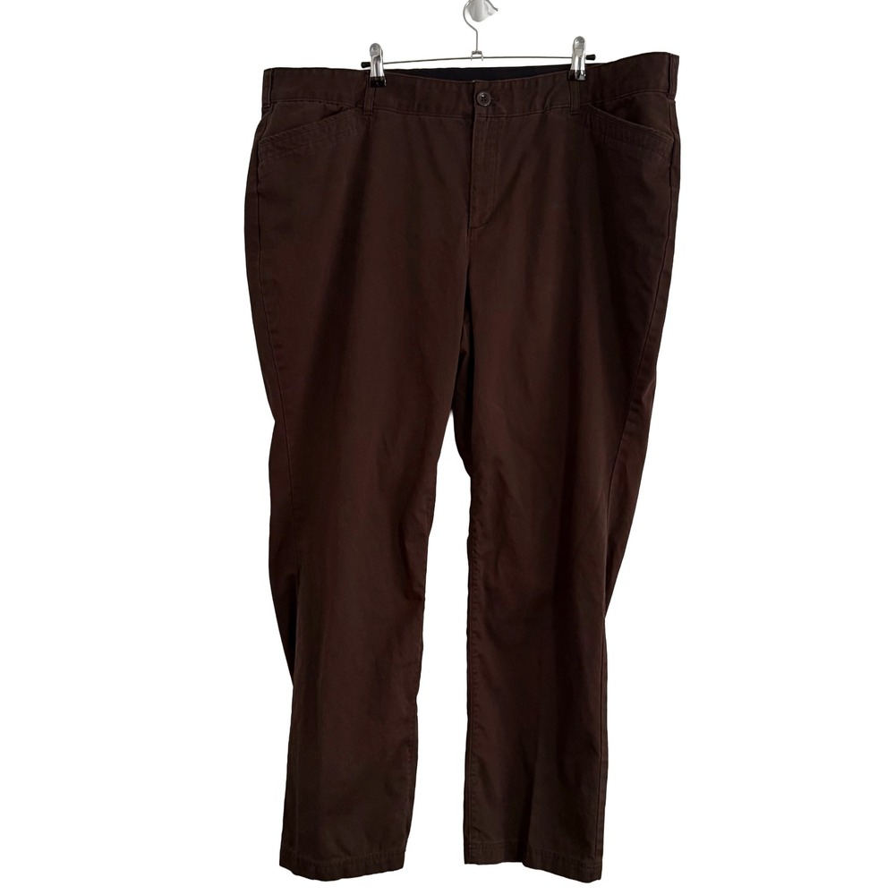 Eddie Bauer Legendwash Brown Cotton Chino Pants Womens 24W Straight Leg